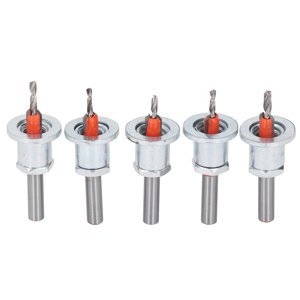 Adjustable Countersink Bit,5Pcs Countersink Drill Bit Adjustable Countersink Bit Set Power Drill Bit Sturdy Construction