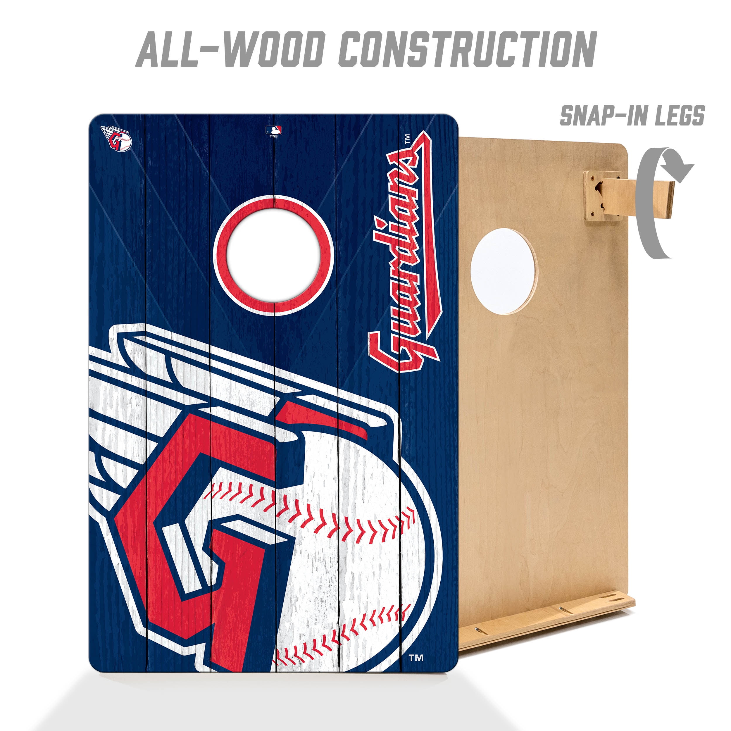 YouTheFan MLB Cleveland Guardians 2' x 3' Cornhole Game No Bags