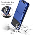 thumbnail image 6 of Dteck Wallet Case for iPhone 14 Pro,Shockproof Rubber Rugged 4-Card Credit Holder Slots Cover Hybrid Heavy Duty Protection Armor Phone Back Case,Blue, 6 of 6