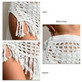 thumbnail image 4 of Falda de playa con abertura y cordones, color blanco, con borlas, de punto y transparencias, para mujer, talla S, 4 of 5