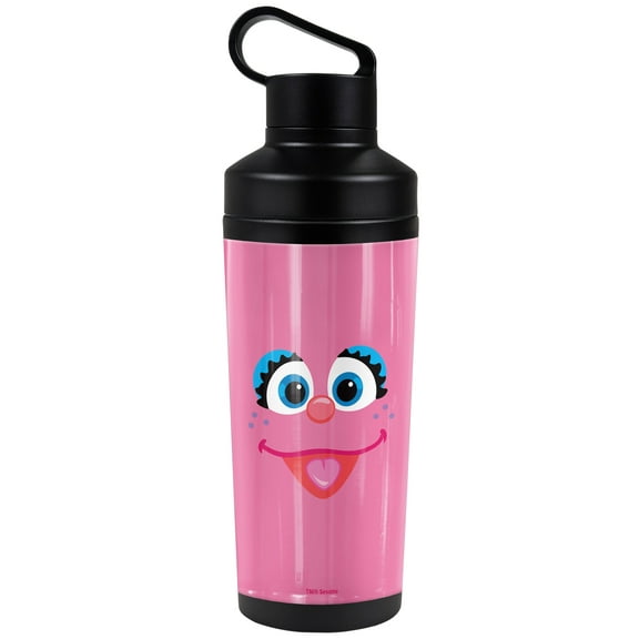 Sesame Street Official Abby Face 18 oz Insulated Water Bottle, Leak Resistant, Vacuum Insulated Stainless Steel with 2-in-1 Loop Cap