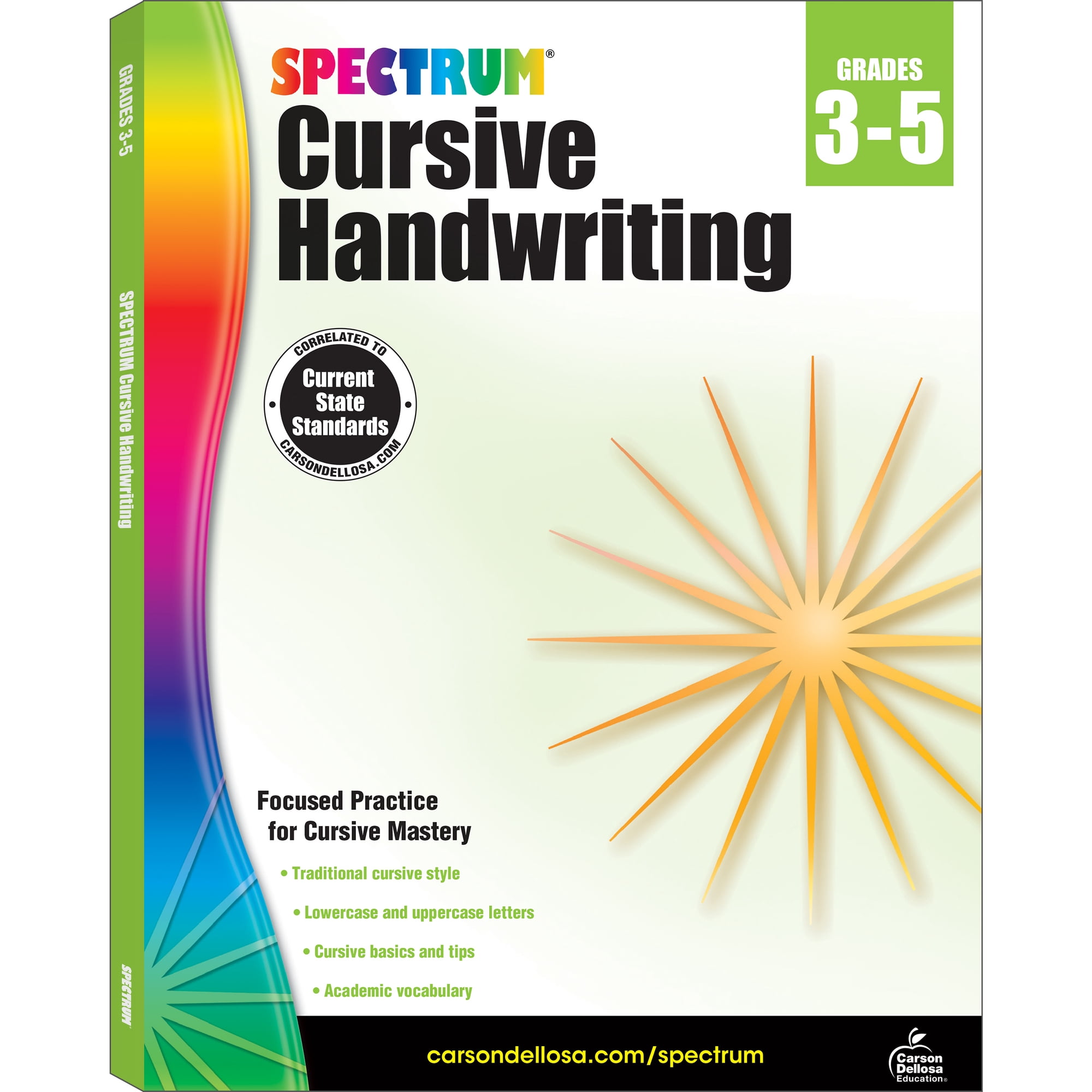Spectrum Cursive Handwriting Workbook (96 pages) Grade 3-5