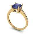 thumbnail image 2 of Clara Pucci 14K Yellow Gold Solid Gold Tanzanite Solitaire with Accents Anniversary Ring for Women - 2.7 cttw Asscher Cut, 2 of 8