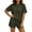 01 Army Green, variant on Womens Two Piece Outfits Lounge Shorts Set Short Sleeve Loose Crewneck T-Shirt Going Out Matching Sets