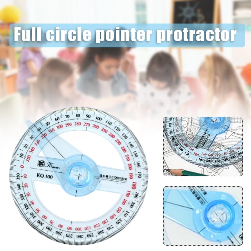 360 Degree Circular Ruler Angle Full Circle Math Round Protractor Ruller Tool N3 
