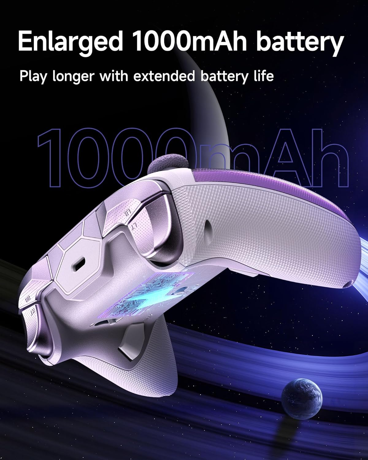 EasySMX D10 Wireless Bluetooth Controller, Pro PC Gamepad with TMR Joystick, Dual-Mode Triggers, Mechanical Buttons and RGB Lighting, Compatible with PC/Switch/Android/iOS