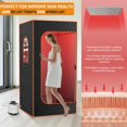 thumbnail image 4 of MOPHOTO 71''x35.4''x35.4''Infrared Sauna for Home,Upgraded Steam Sauna Box with 3L&1200W Steamer,144 LEDs,Folding Chair for Relaxation Spa Home Sauna,9 Levels Heating, 4 of 9