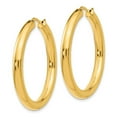 thumbnail image 2 of Sterling Silver Gold-plated 3.5MM Tube Hoop Earrings, 2 of 4