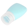thumbnail image 4 of Botella de viaje de silicona de grado alimenticio, 60 ml de capacidad, vacía, para limpiador facial, champú, acondicionador, loción, color verde., 4 of 14