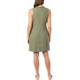 thumbnail image 3 of Briggs Women's Linen Blend Sleeveless Dress, Olive Green, Large, 3 of 5