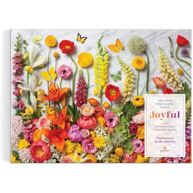 Puzzle Galison Joyful, 1000 piezas, diseño floral, 69 x 51 cm