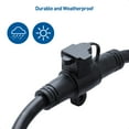 thumbnail image 6 of [UL Listed] Cable Matters 12AWG 50ft 15A Weatherproof Outdoor Power Extension Cord in Black with 6 Spaced Outlets - Outdoor Rated with Built-in Hanging Mounts for Christmas Lights and More, 6 of 7