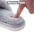 thumbnail image 6 of Litfun Women's Fuzzy Slippers Open Toe Cross Band Slippers Memory Foam House Slippers for Women, Grey, 6 of 7