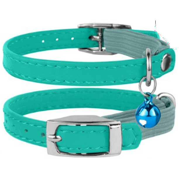 Leather Breakaway Elastic Strap Cat Collar With Bell Mint Green Com - Leather Cat Collar Breakaway Leather Breakaway Elastic Strap Cat Collar With Bell Mint Green Com - Leather Cat Collar Breakaway