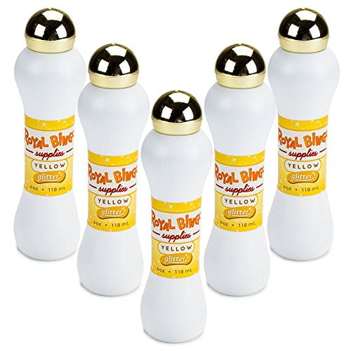 Royal Bingo Supplies Neon Glitter Ink Bingo Daubers, 5pack, Yellow