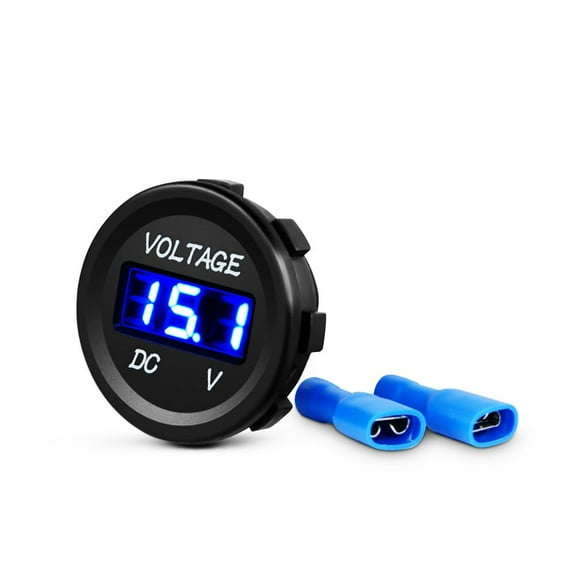 Nilight LED Digital Display Voltmeter Panel DC 12V Digital Round Panel VoltVolt Tester Gauge for Boat Marine Vehicle Motorcycle Truck ATV UTV