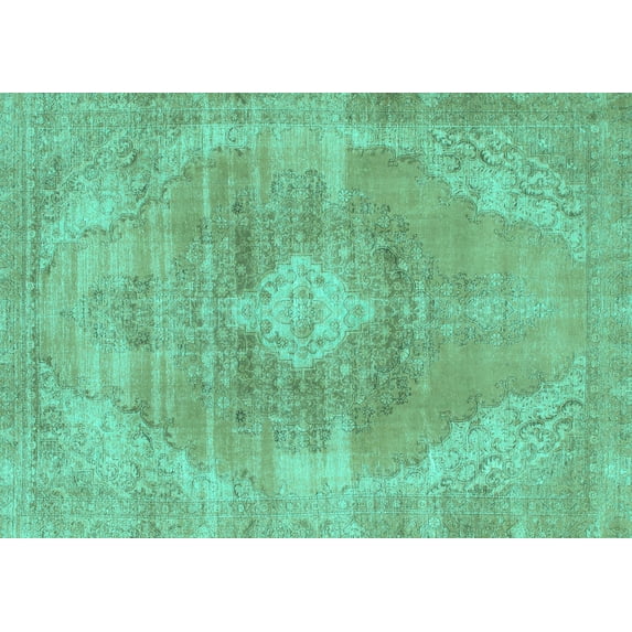 Ahgly Company Indoor Rectangle Abstract Turquoise Blue Modern Area Rugs, 7' x 10'