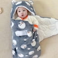 thumbnail image 4 of Baby Sleeping Sack Toddler Baby Boys Girls Cute Cartoon Pattern Bear Ears Winter Thick Keep Warm Swaddle Sleeping Bag, 4 of 9