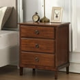 thumbnail image 3 of Comfort Pointe Cambridge Brown Finished Wood 3-Drawer Nightstand, 3 of 10