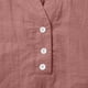 thumbnail image 5 of Blusas para las Mujeres Casual Verano Botón Sólido V-Cuello Suelto Camiseta, Moda Algodón/Lino Mezcla Blusa, 5 of 7
