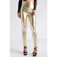 thumbnail image 2 of 2Chique Boutique Women's Gold High Waist Faux Leather Leggings, 2 of 7