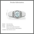 thumbnail image 6 of Gem Stone King Men's 925 Sterling Silver Sky Blue Aquamarine and White Created Sapphire Ring (1.16 Cttw, Gemstone Birthstone, Available in Size 7, 8, 9, 10, 11, 12, 13), 6 of 6