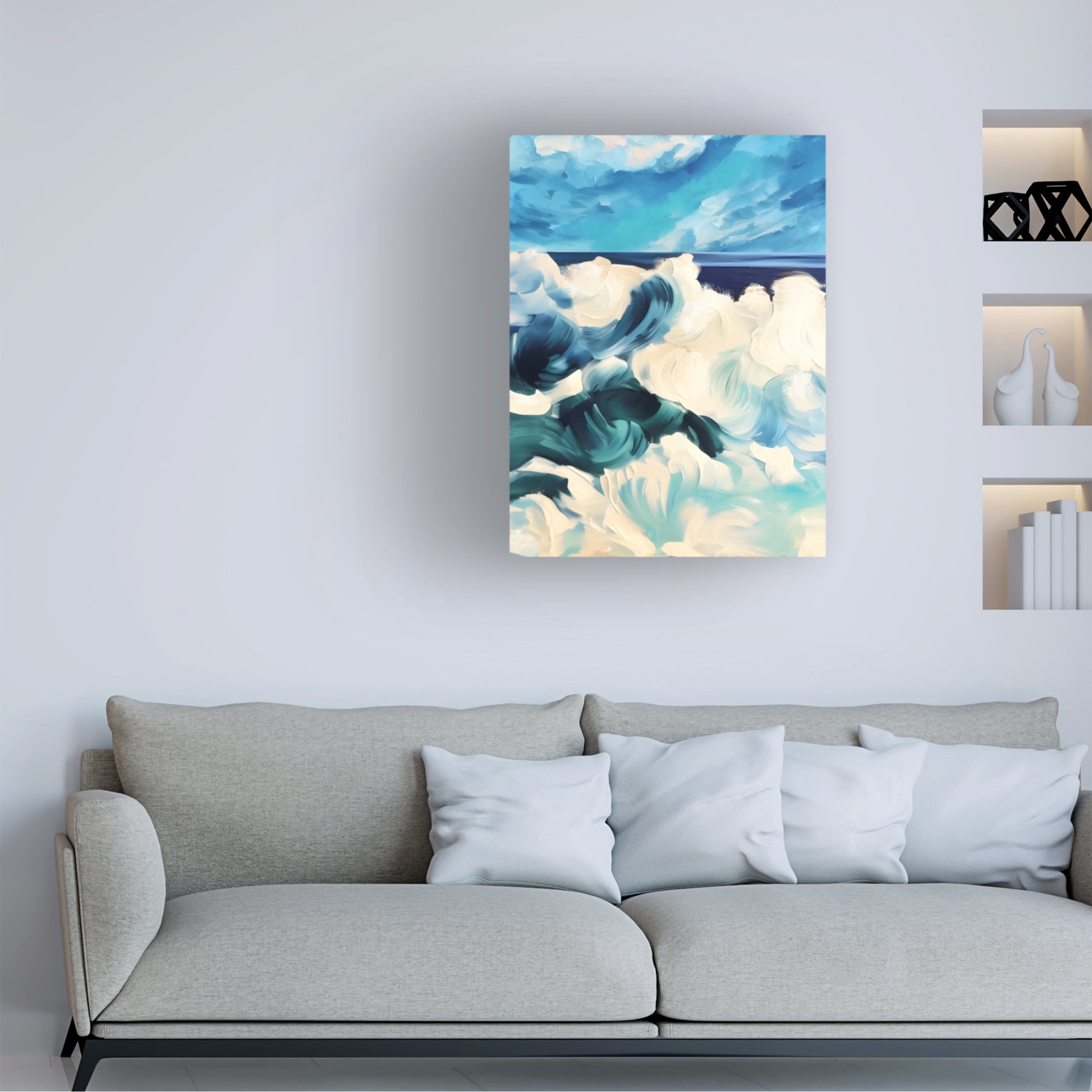 Canvas Wall Art - Tina Lavoie 'Abstract Dramatic Waves II' Wall Art for Living Room, Bedroom, or Office Décor by Trademark Fine Art - 24 x 32 Inches