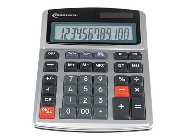 Innovera 15971 Large Digit Commercial Calculator - Desktop calculator - 12 digits - solar panel, battery - silver
