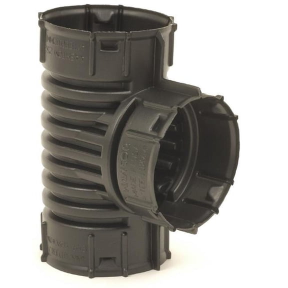 Normandy Products C-804 4 in. Hub x Hub x Hub Tee Straight Corrugated Fitting