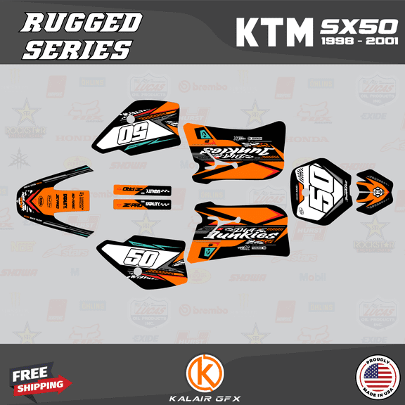 Kalair GFX Graphics Kit for Ktm 50SX MINI SX50 (1998-2001) Rugged Series
