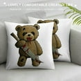 thumbnail image 3 of Autua Teddy Bear Graphic Decorative Cushion Throw Pillow Cover Home Couch Living Room Sofa - Short Plush High-Quality 1PC 24x24in, 3 of 5