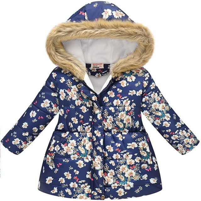 Veste Matelassée pour Enfants Garçons et Filles Imprimé Mode Dessin Animé Grand Garçon Long Col à Capuche Veste Matelassée