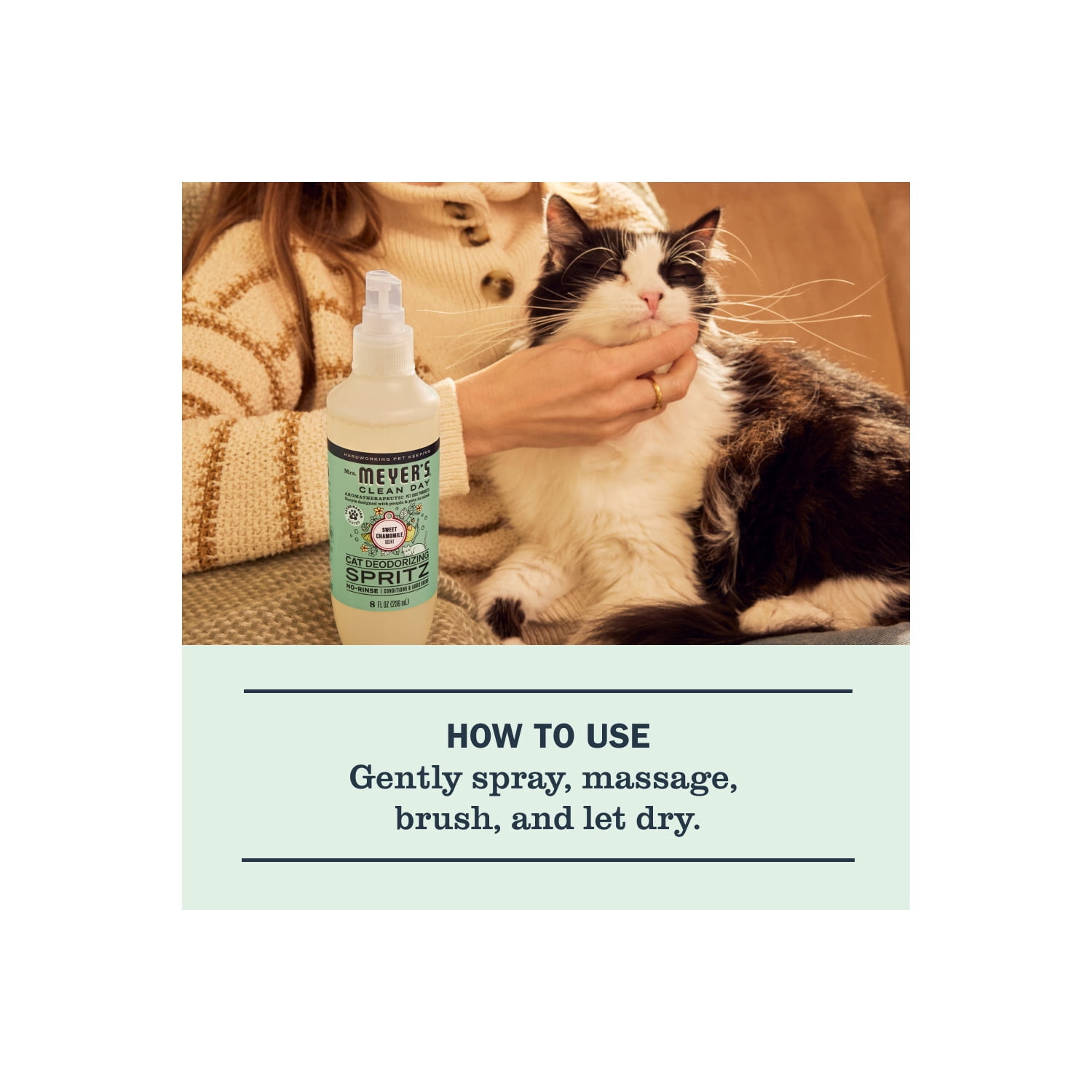 Mrs. Meyer's Clean Day Cat Deodorizing Spray, Sweet Chamomile Scent, 8oz