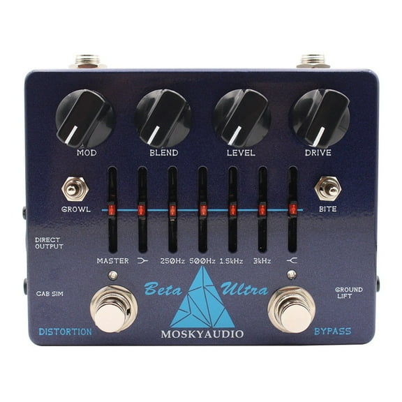 1pc Guitar Distortion Preamp Metal Ultra Bass Effector VersatileWith 6-Band EQ & Headphone Output Electric Guitar Accessories