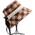 thumbnail image 6 of CoCopeaunts Vintage Plaid Women's Bucket Hat Shade Basin Hat Fashion Casual Folding Lady Winter Fisherman Hat with Black Bowknot, 6 of 8