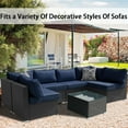 thumbnail image 6 of FKS LIFE Outdoor Patio Cushion Cover Outdoor Furniture Sofa Cushion Covers Waterproof 25.6x25.6x3.9 inches(14pack, Dark Blue), 6 of 7