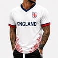 thumbnail image 4 of 2026 Soccer Cup Fan Jersey for Men, V-Neck Short Sleeve T-Shirt with National Team Flag Graphic, Soft Cotton Blend Athletic Top, 1 PC White XXXL, 4 of 5