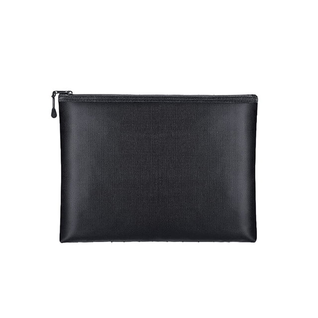 relayinert Document Bag with Zipper Office Container Waterproof Safe Storage Large Capacity Holder Cash Jewelry Card Envelope L 1Set