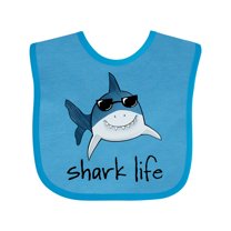 Inktastic Shark Life Fun Shark with Sunglasses Boys or Girls Baby Bib