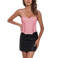 thumbnail image 1 of TRKIYQC Camisola de encaje de verano para mujer, malla de retazos transparente sin mangas con tirantes finos de corte bajo, camisetas sin mangas ajustadas para discoteca TRKIYQC  moda, 1 of 7