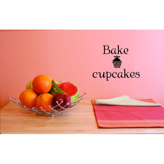 Custom Wall Decal Bake Cupcakes Kitchen Home Decor Sticker Vinyl Wall 20x40"