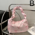 thumbnail image 4 of ZOUBAOQ Local DeliveryColorful Bow Shoulder Bag Pleated Floral Bag Sweet Design Sweet Drawstring Commuter Bag Multifunctional Lightweight Underarm Bag Stylish Womens Bag, 4 of 8