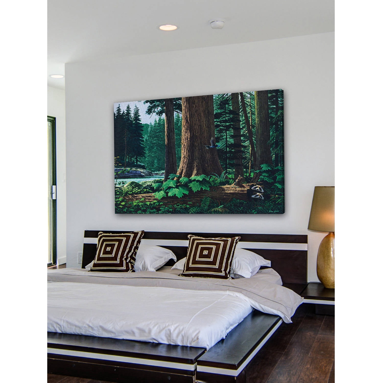 "Racoon Family" Painting Print on Wrapped Canvas