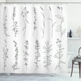 thumbnail image 1 of Ambesonne Modern Floral Shower Curtain, Wild Herbs Sketch, 69"Wx75"L, White Charcoal Grey, 1 of 3