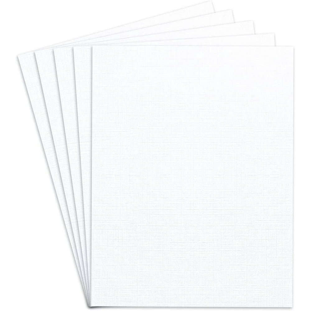 White Linen Textured Specialty Cardstock | Blank Thick 8 1/2 X 11 ...
