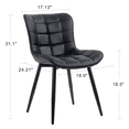 thumbnail image 7 of YOUNIKE Black Dining Chair Set of 2 Washable PU Fuax Leather Upholstered Side Chair, 7 of 7