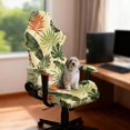 thumbnail image 3 of SCRAWLGOD Tropical Leaf Hibiscus Print Gaming Chair Cover for Dogs Stretch Non Slip Furniture Protector Washable Anti Scratch Gamer Chair Slipcover with Armrest Covers, 3 of 9