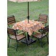 thumbnail image 4 of Outdoor Tablecloth with Umbrella Hole for Patio/Picnic/Party/Camping, Pink White Starfish Coastal Waterproof Table Cloth Square Cover Washable, Shell Conch Coral Nautical Summer (54"x 54"), 4 of 9