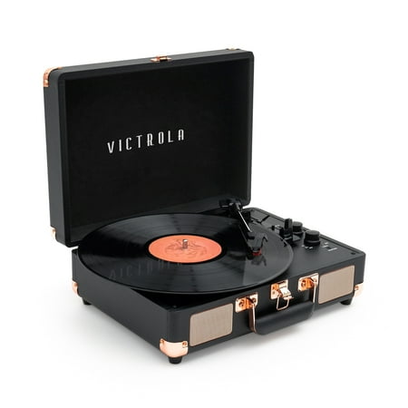Victrola Journey Bluetooth Suitcase Record Player with 3-speed Turntable - Black