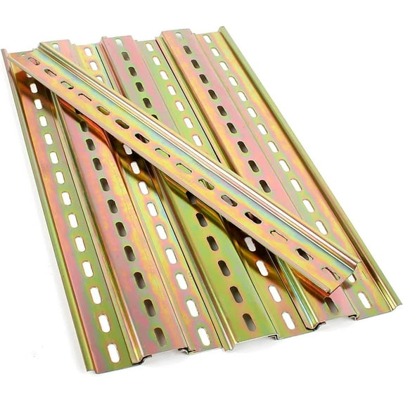 8 Pcs Din Rail, 35mm Width Slotted Din Rail Iron Din Mounting Rail for Din Rail Terminal Block and Contactors